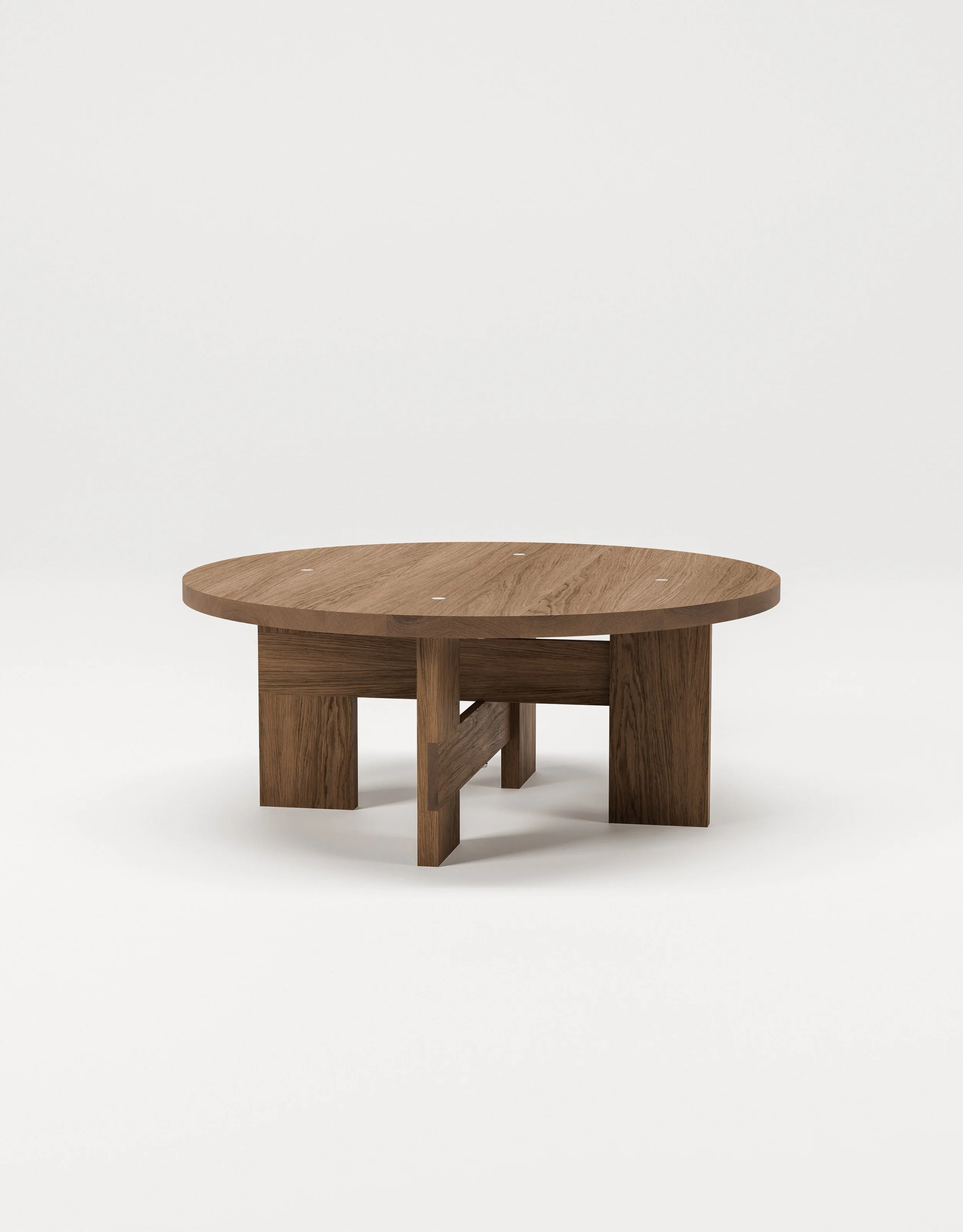 Mio Round Coffee Table 90, Dark Stained Solid Oak — Thorup Copenhagen